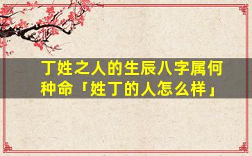 丁姓之人的生辰八字属何种命「姓丁的人怎么样」