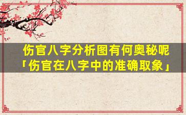 伤官八字分析图有何奥秘呢「伤官在八字中的准确取象」