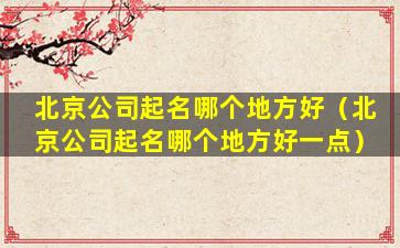 北京公司起名哪个地方好（北京公司起名哪个地方好一点）