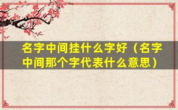 名字中间挂什么字好（名字中间那个字代表什么意思）