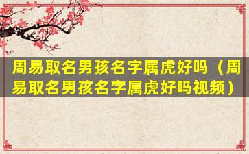 周易取名男孩名字属虎好吗（周易取名男孩名字属虎好吗视频）