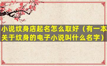 小说纹身店起名怎么取好（有一本关于纹身的电子小说叫什么名字）