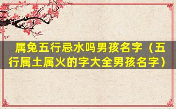 属兔五行忌水吗男孩名字（五行属土属火的字大全男孩名字）