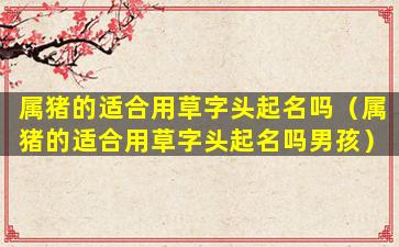 属猪的适合用草字头起名吗（属猪的适合用草字头起名吗男孩）