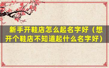 新手开鞋店怎么起名字好（想开个鞋店不知道起什么名字好）