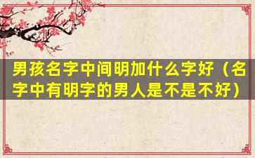 男孩名字中间明加什么字好（名字中有明字的男人是不是不好）
