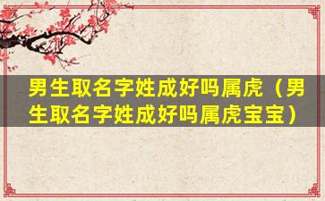 男生取名字姓成好吗属虎（男生取名字姓成好吗属虎宝宝）