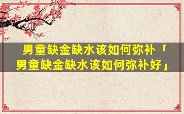 男童缺金缺水该如何弥补「男童缺金缺水该如何弥补好」