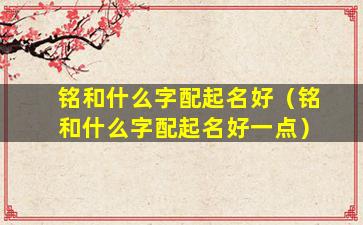 铭和什么字配起名好（铭和什么字配起名好一点）